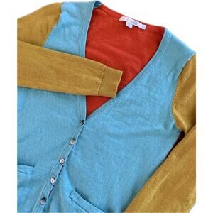 Boden Colorblock Button Down Knit Long Sleeve Cardigan Women’s Size 4